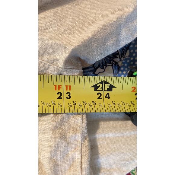 Westbound Ecru Eyelet Trim Button Up 100% Linen Long Sleeve Shirt Womens Sz L - Picture 8 of 10